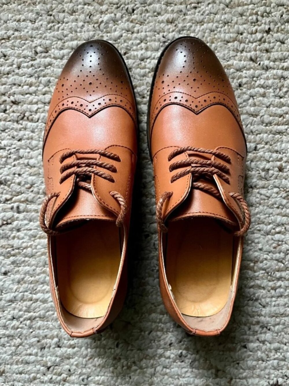 Tomboy Toes Roguish Brogues (5 Pairs of Laces Included) - Light Brown